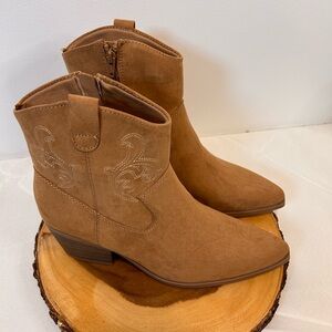 Old Navy Toffee Color‎ Faux Leather Ankle Boots Side Zip Women’s Size 10